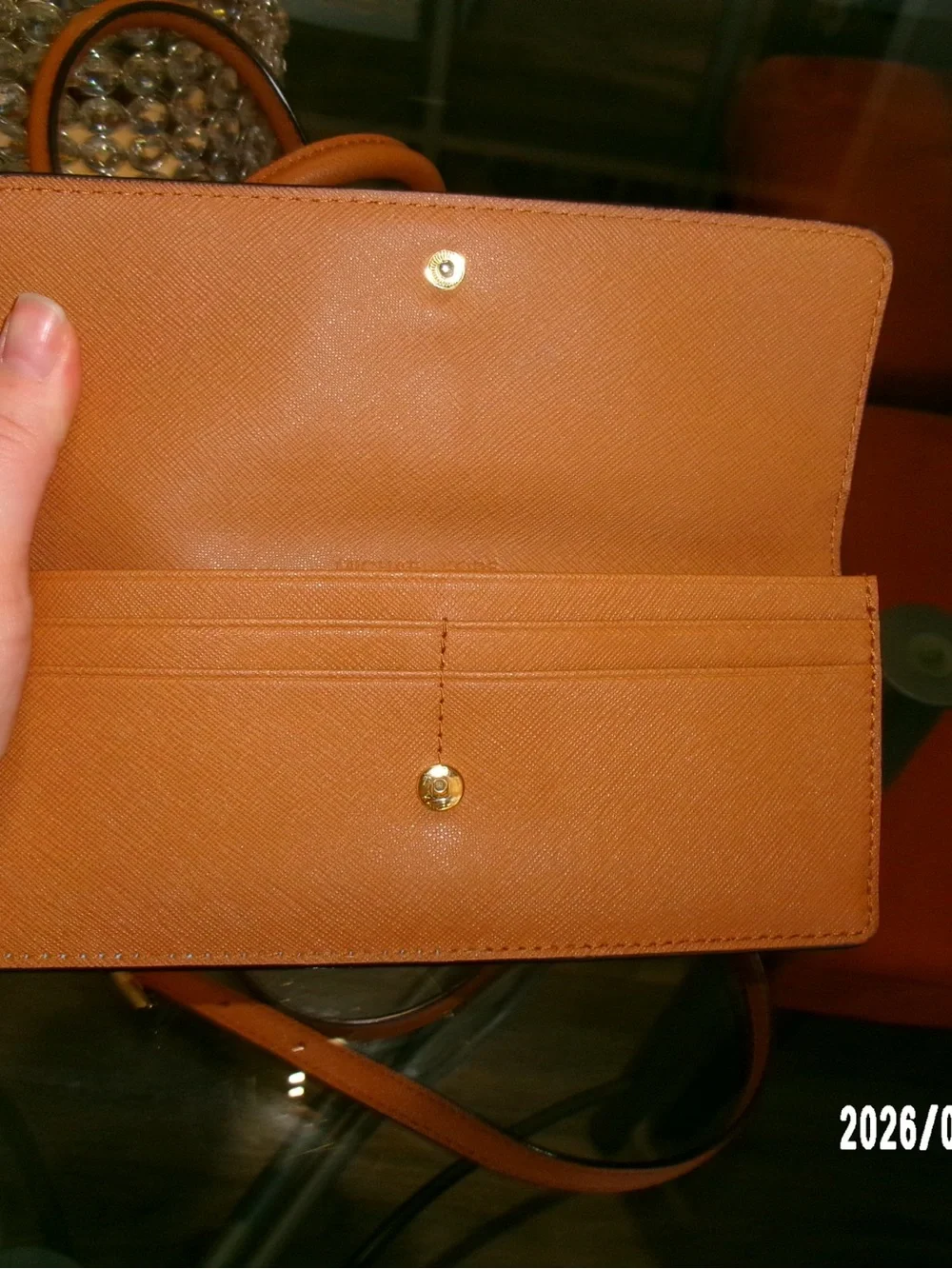 Michael Kors Peach-Tan Mini Dome Satchel with Wallet